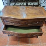 Curved chest of drawers in Louis XV style oak