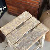 Old wooden stool with square seat