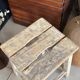 Old wooden stool with square seat