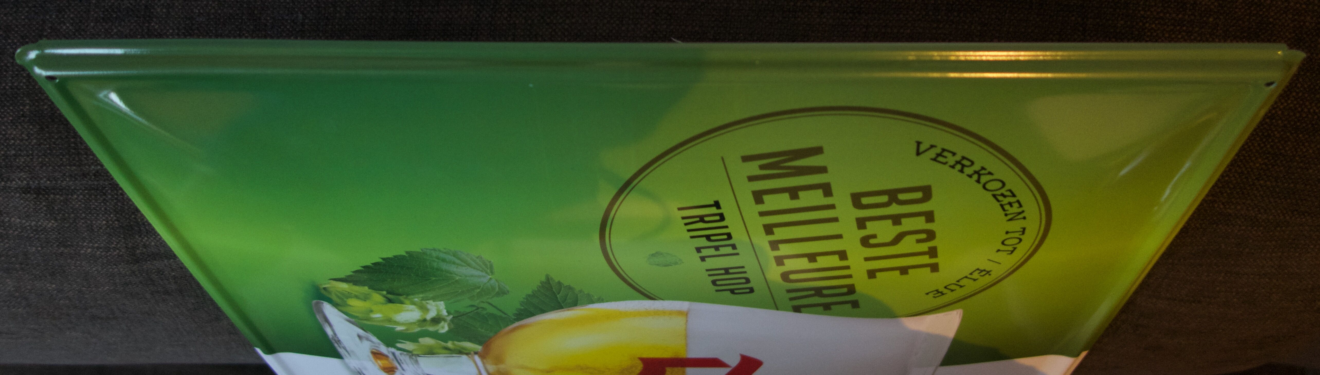 Enamelled advertising plate for the Belgian beer brand Duvel