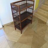 Bookcase - Bibus - 3 levels - woven rattan - bamboo - Vintage - 70s