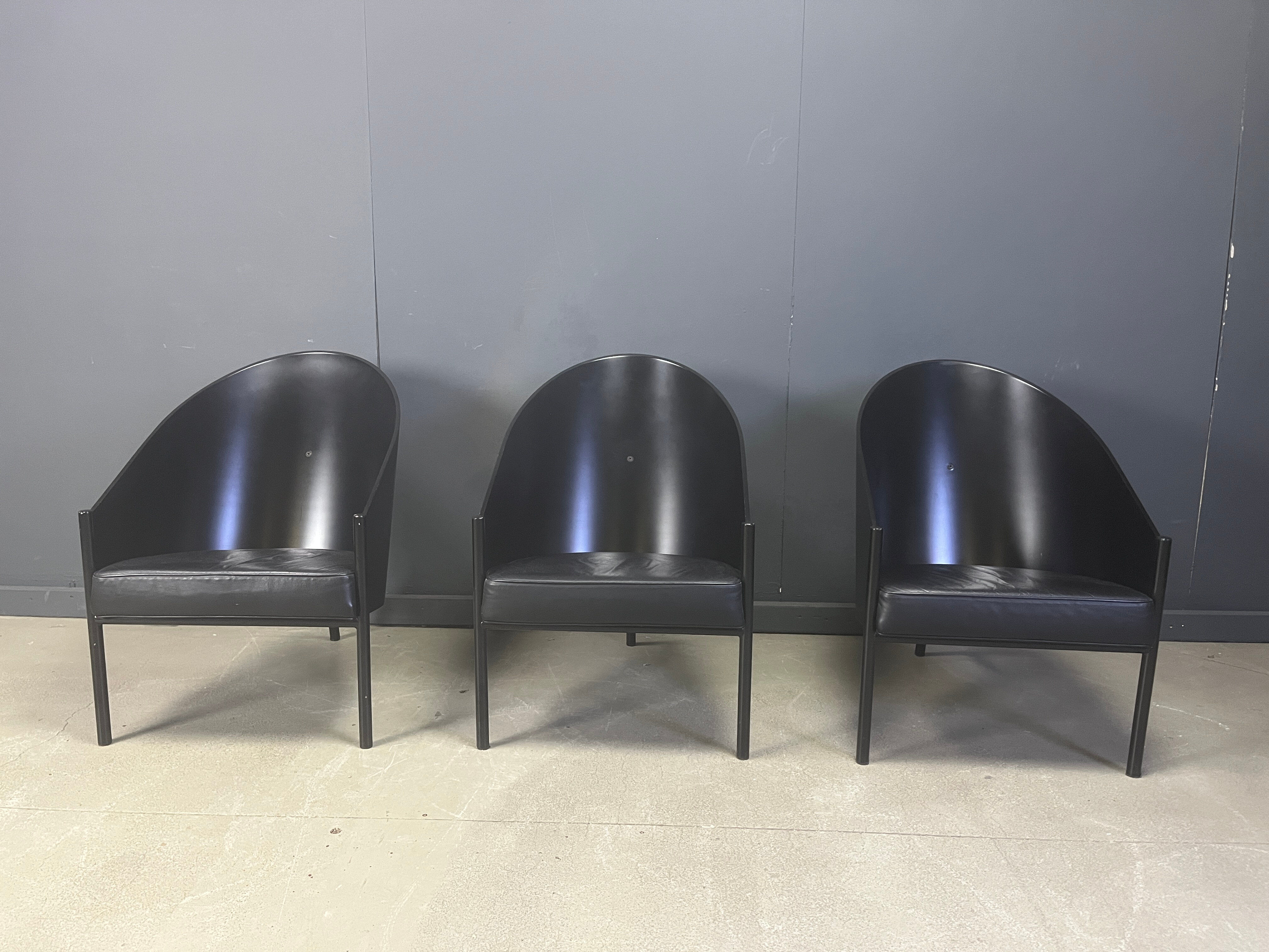 Ensemble de 3 chaises vintage Pratfall par Philippe Starck pour Driade, 1982