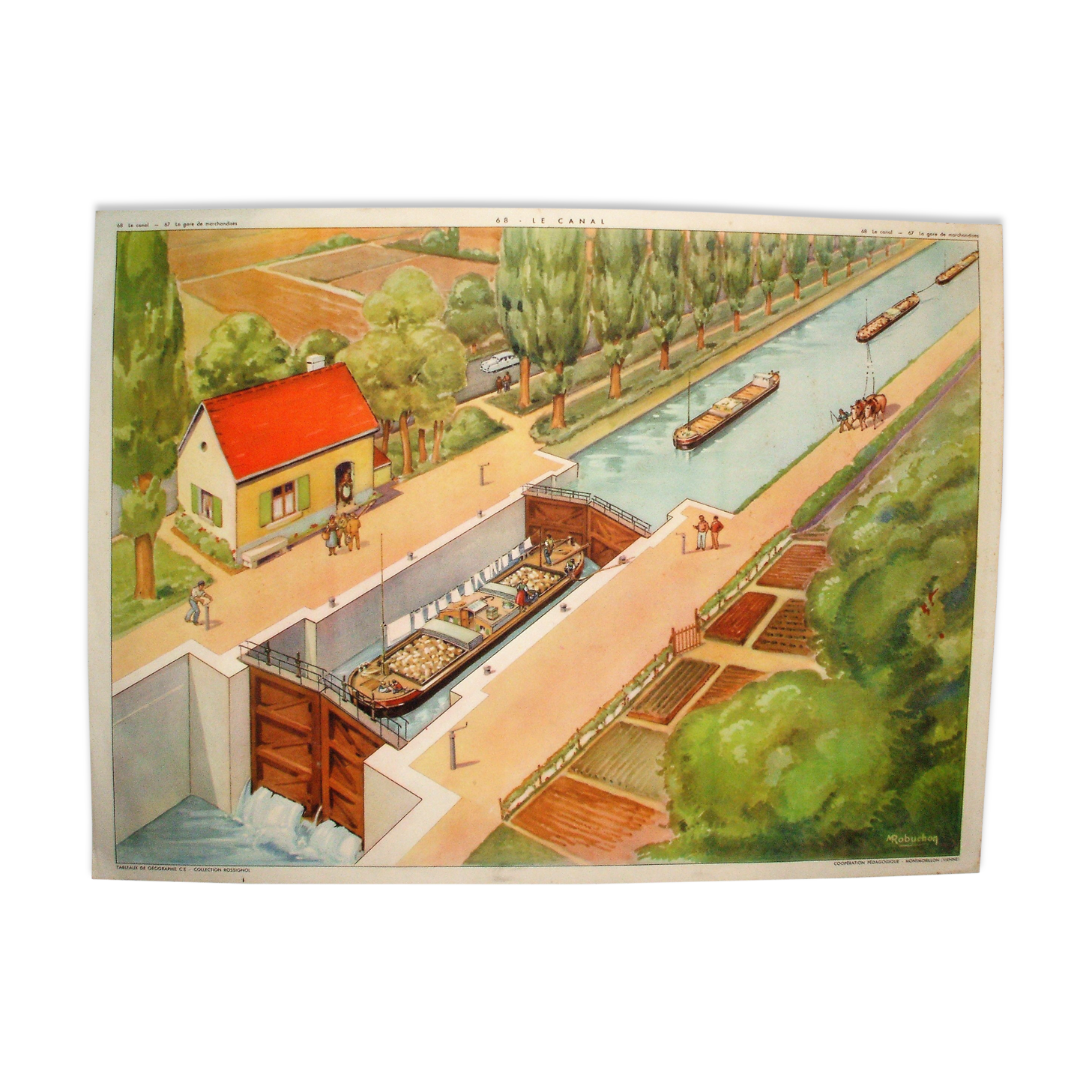 Affiche scolaire le canal la gare de marchandises