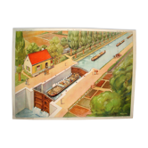Affiche scolaire le canal la gare de marchandises