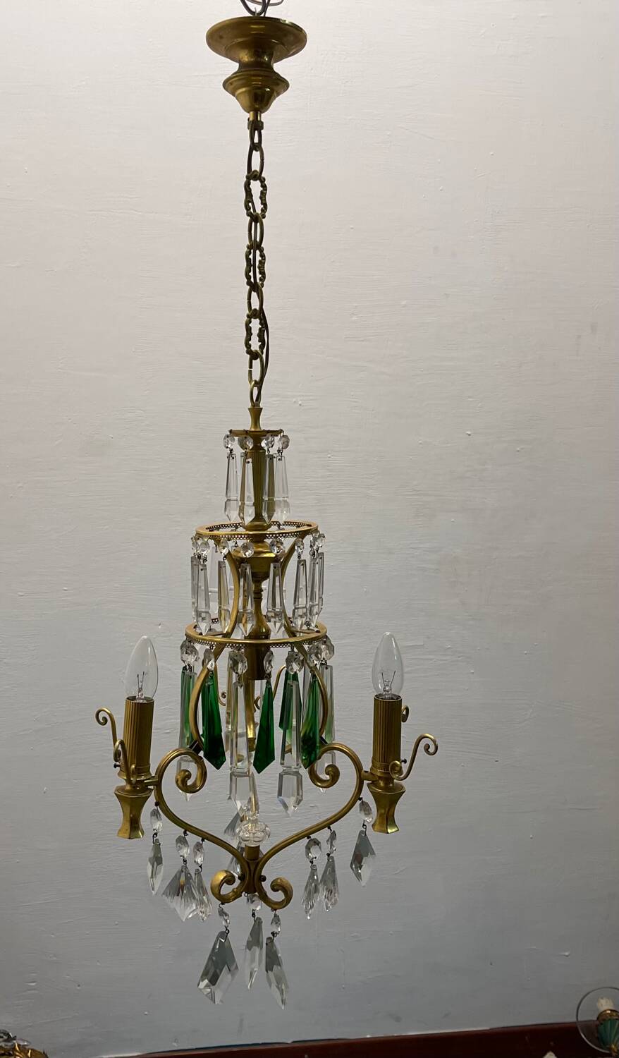 Brass  Crystal Chandelier 1960’s