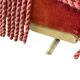 Vintage old pink pouf / chest / footrest with fringes