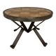 Vintage round ceramic and wrought iron coffee table