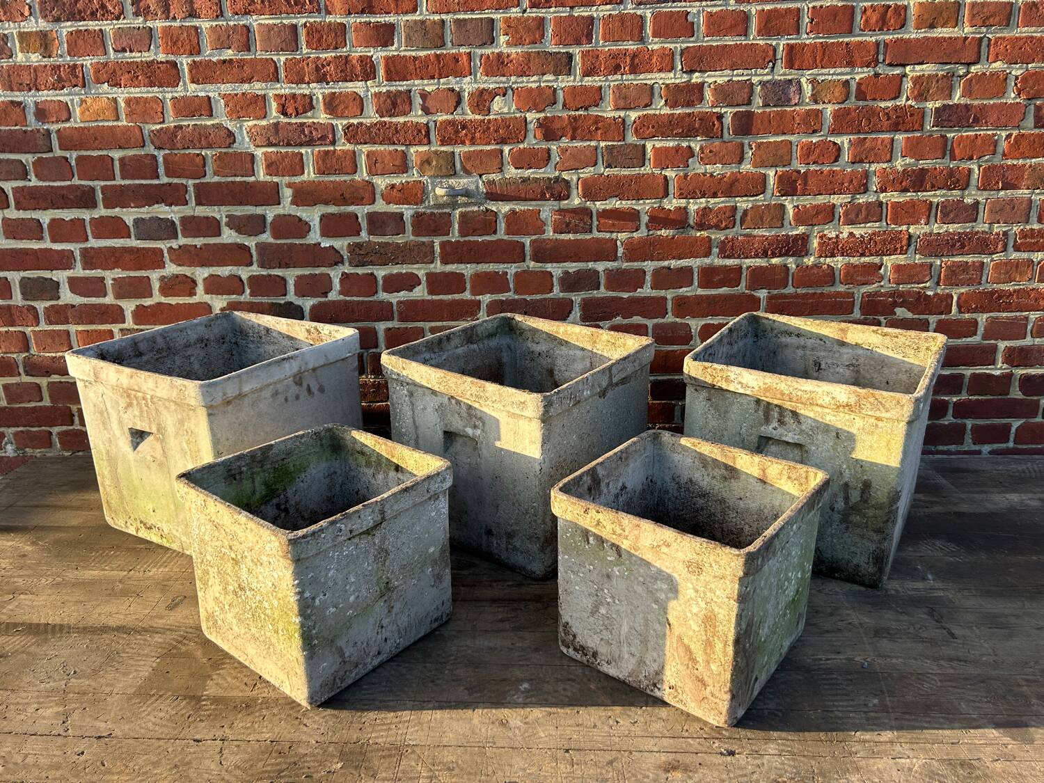 Set of 5 square planters Willy Guhl
