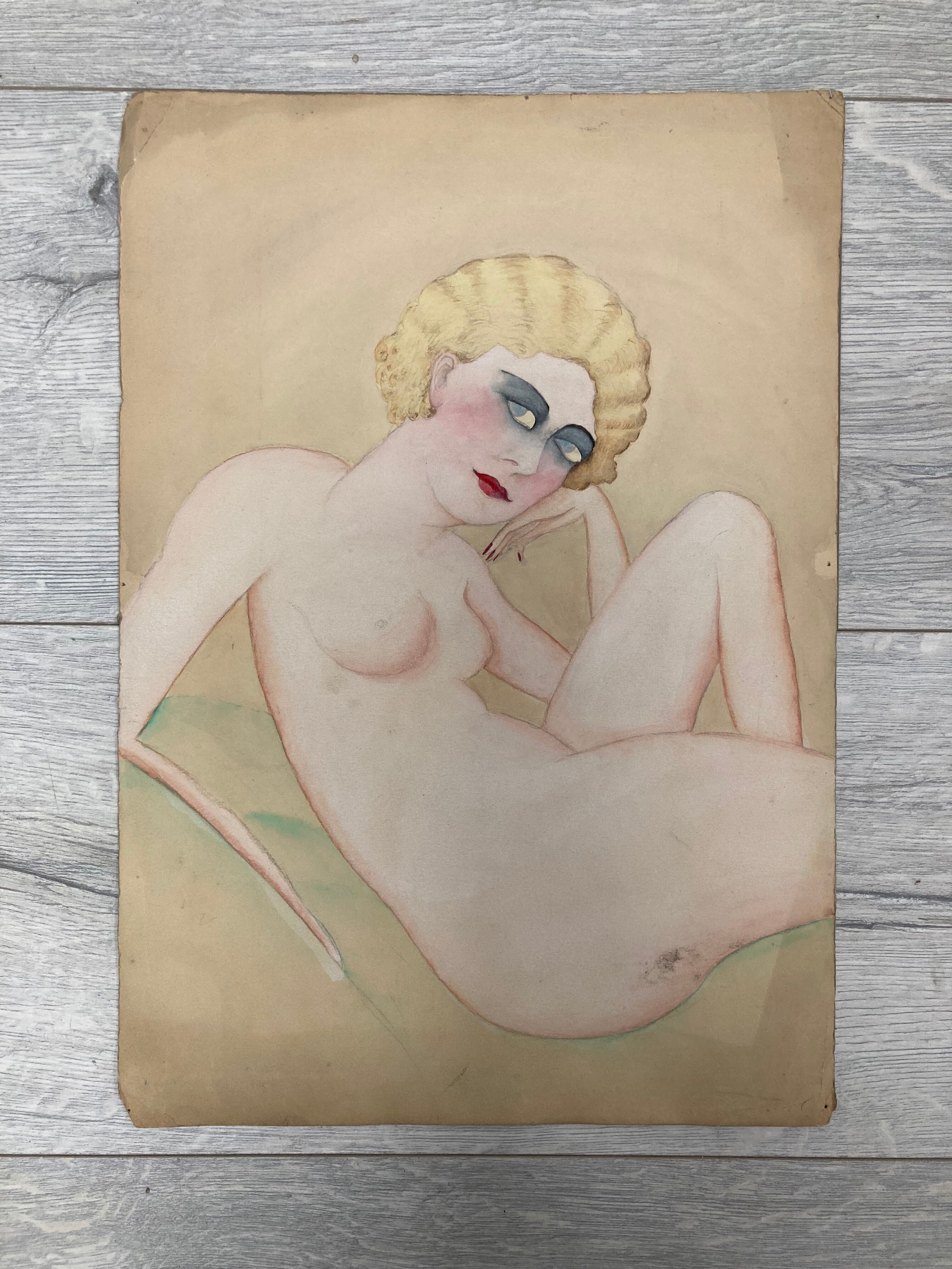 Watercolor with vintage irises