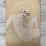 Watercolor with vintage irises