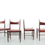 Suite of 4 Scandinavian chairs in Rio rosewood
