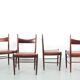 Suite de 4 chaises scandinaves en palissandre de Rio