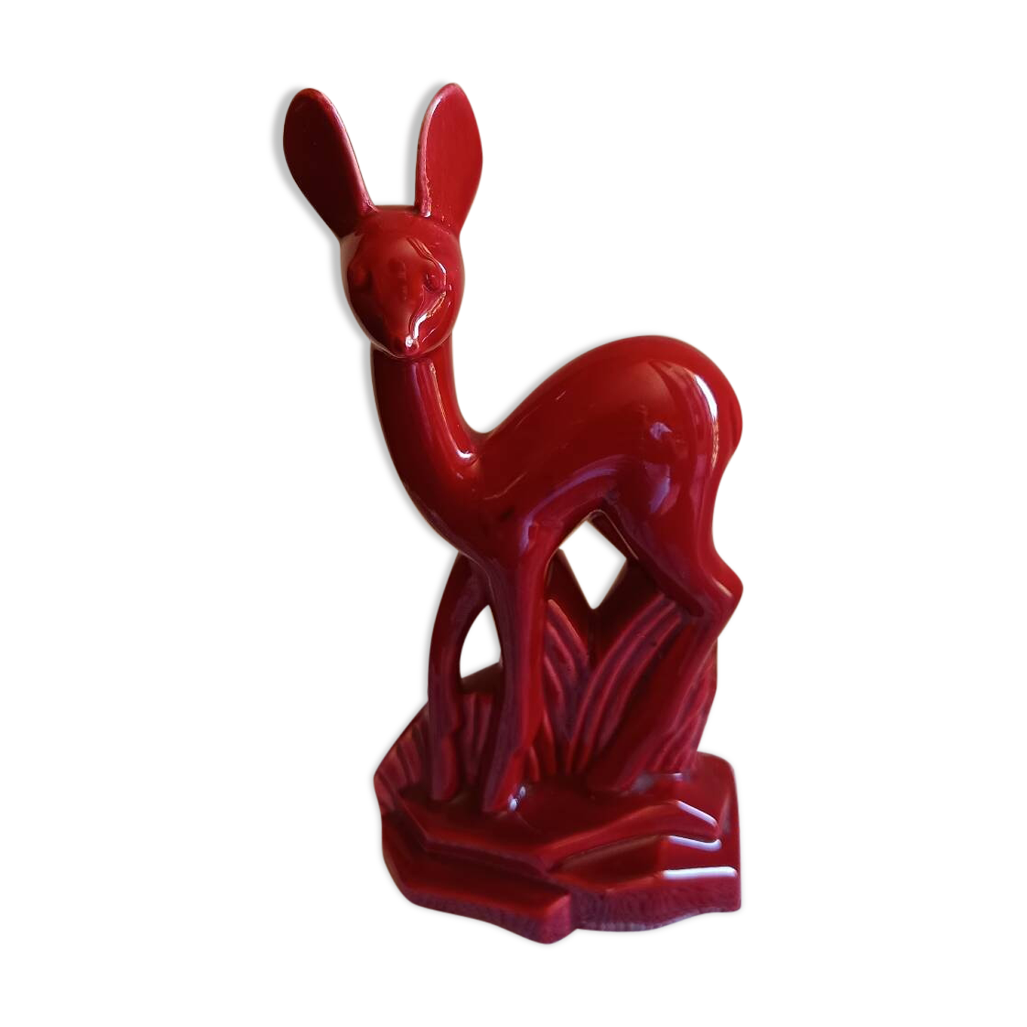 Bibelot Biche Saint Clément Rouge / bordeaux en céramique
Art Déco