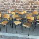 Suite de 15 chaises dépareillées industrielle école vintage