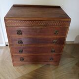 Art Deco chest of drawers with 4 drawers in oak, France 1930s-50s
