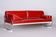 Bauhaus Red Tubular Chromed Steel Sofa from Robert Slezák, 1930s