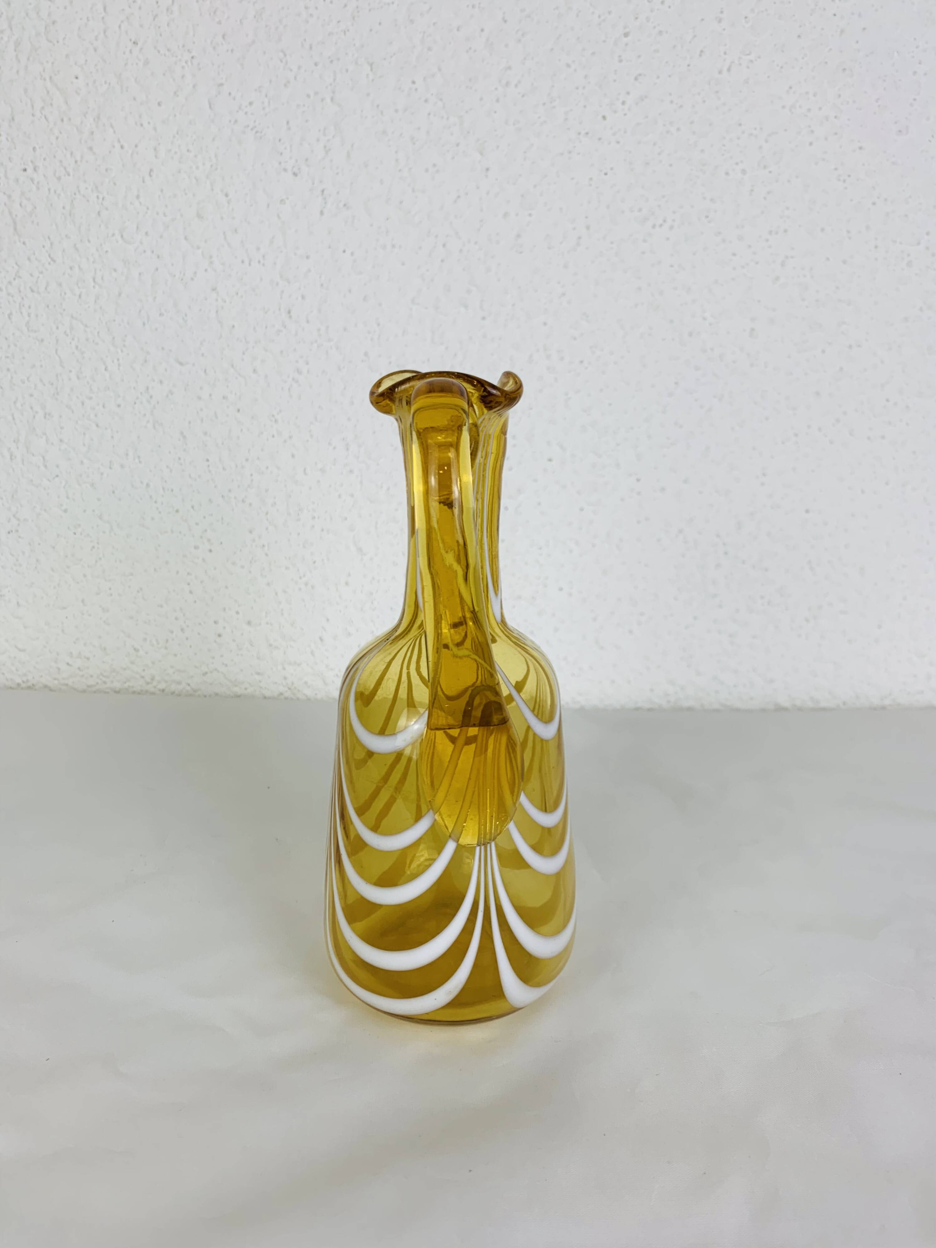 Vintage Italian style amber glass carafe
