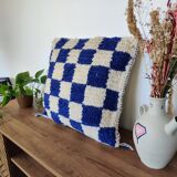 Berber cushion Damier Bleu Béni Ouarain