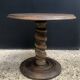 Brutalist turned wood pedestal table from the 50s