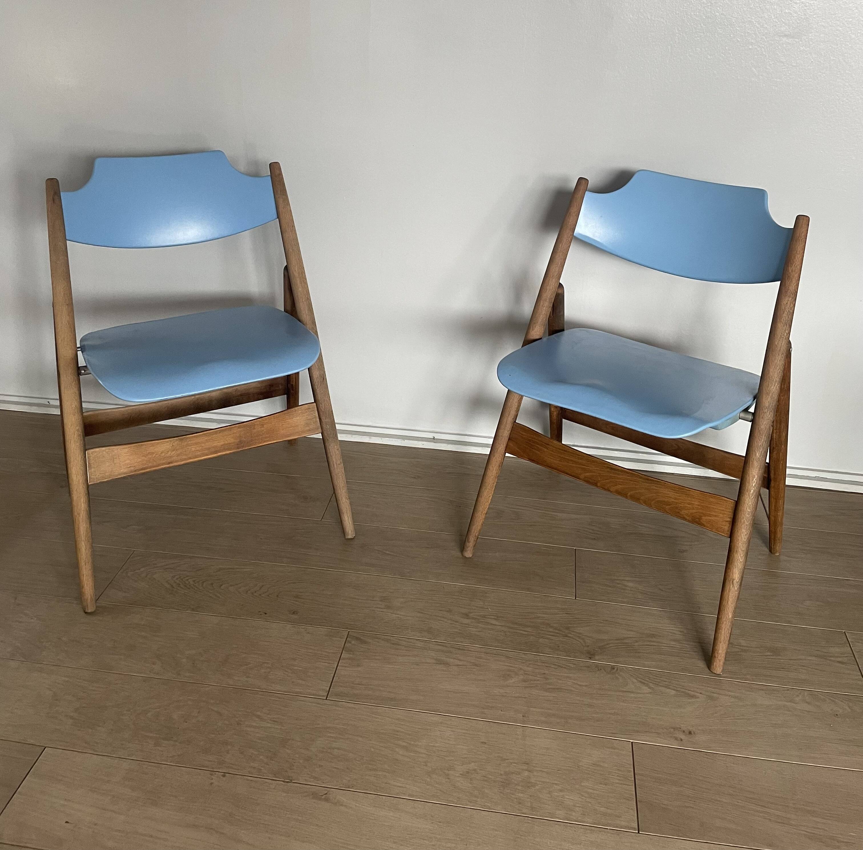 2 vintage folding chairs by Egon Eiermann