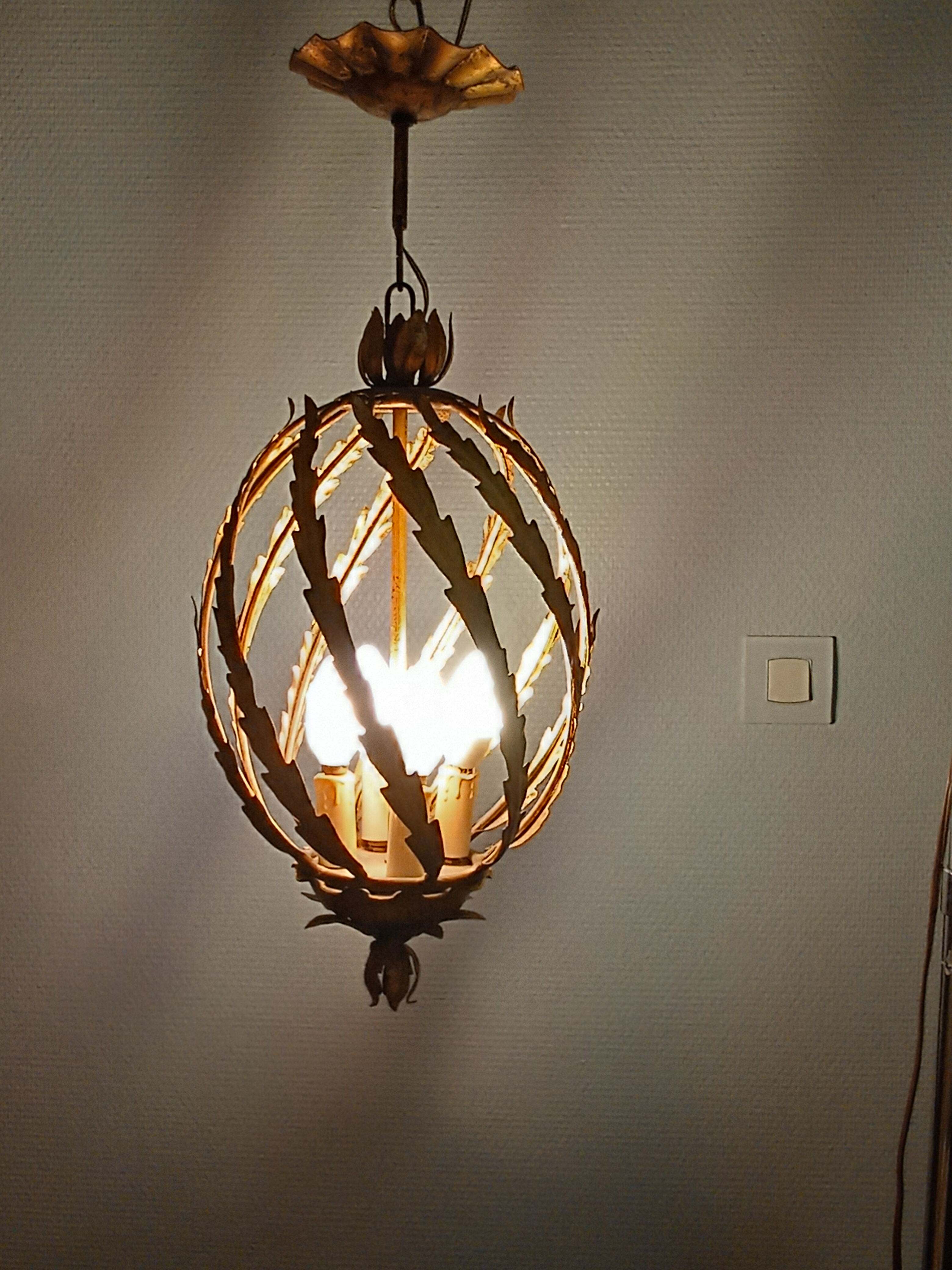 Gold metal chandelier