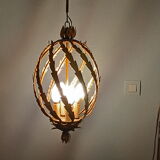 Golden metal chandelier