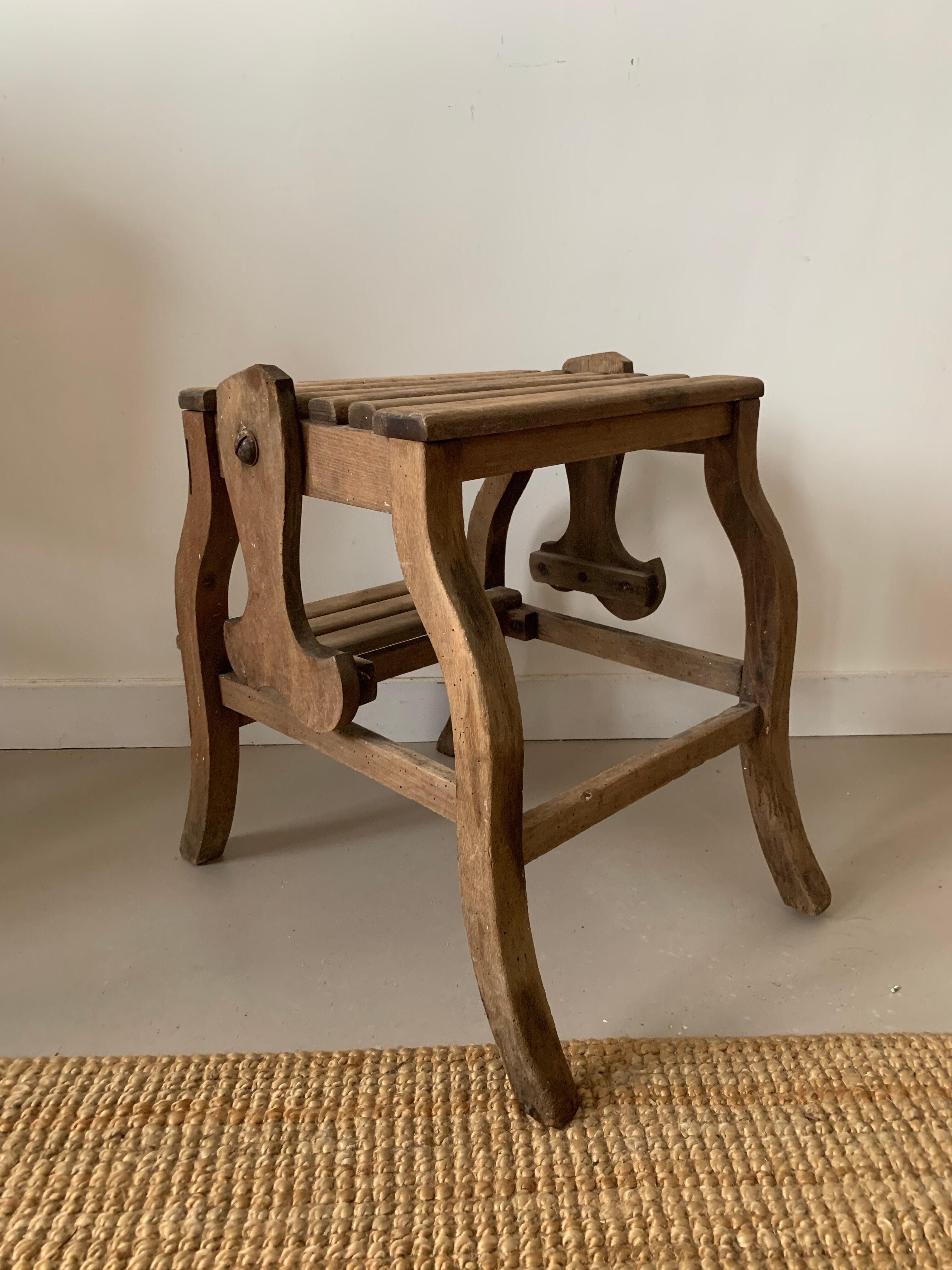 Old foot walk in solid wood