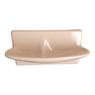 Double wall-mounted ceramic soap dish