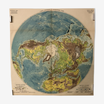 Mappemonde carte ancienne hémisphère nord