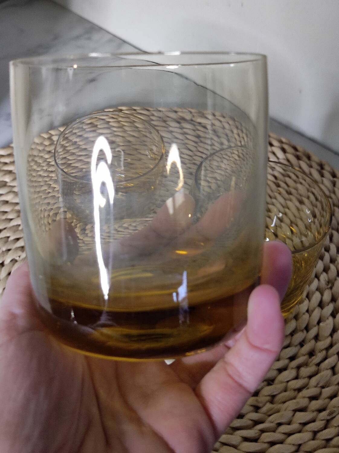 Verres ambré vintage