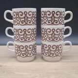 Set of 6 Biltons England mugs
