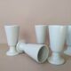 Lot 6 mazagrans white porcelain CNP Vintage
