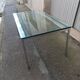 Vintage glass slab coffee table