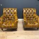 Set of 2 leather club chairs