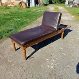 Doctor's bench oak and leather 19th