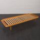 Danish mid century solid oak daybed in black leather, 1960s