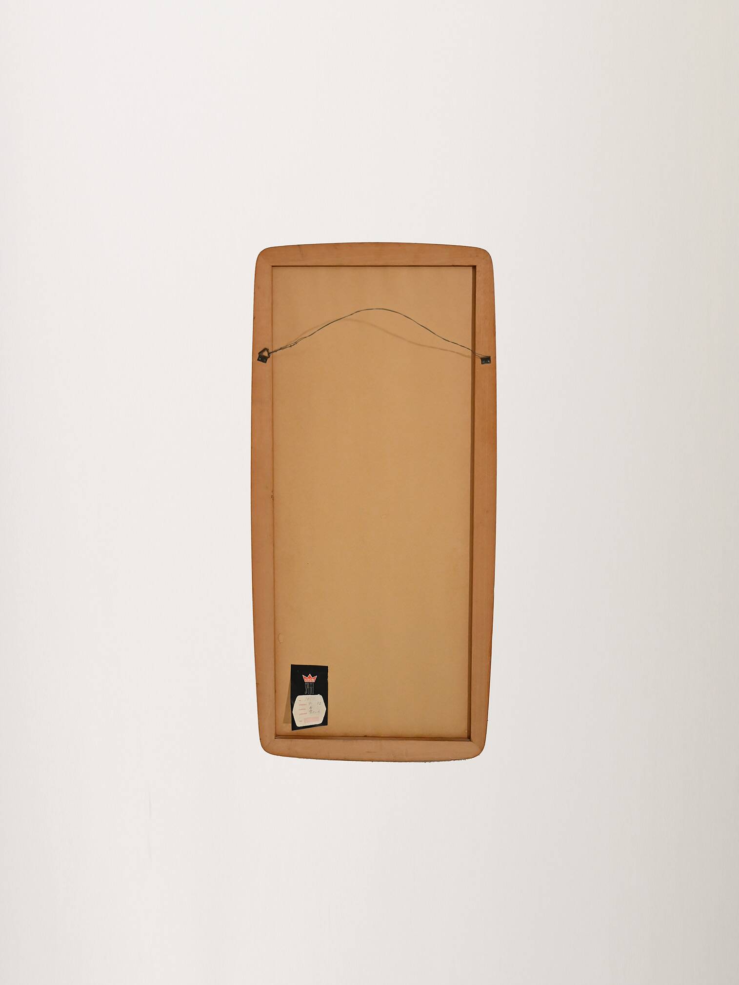 Scandinavian slightly convex rectangular teak mirror by "Kron"