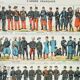 Old engraving 1898, French army uniforms (infantry) • Lithograph, Original plate
