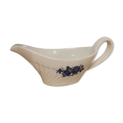 Saucière Keller & Guérin décor fleur bleue