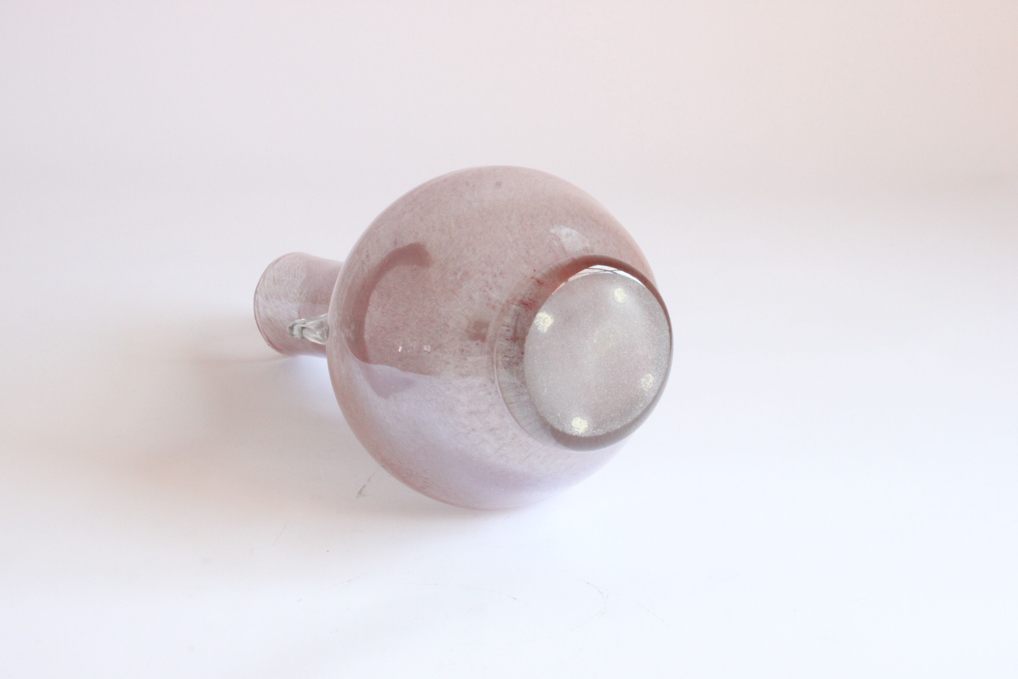 Pink Pulegoso glass vase with little ears, 1960s
