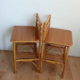 Vintage bamboo bedside pair