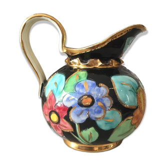 CERAMIC JUG OR WATER PITCHER FLORAL DECORATION GENTET HYEVRE