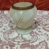 Vintage: small ball vase in natural stone and brass