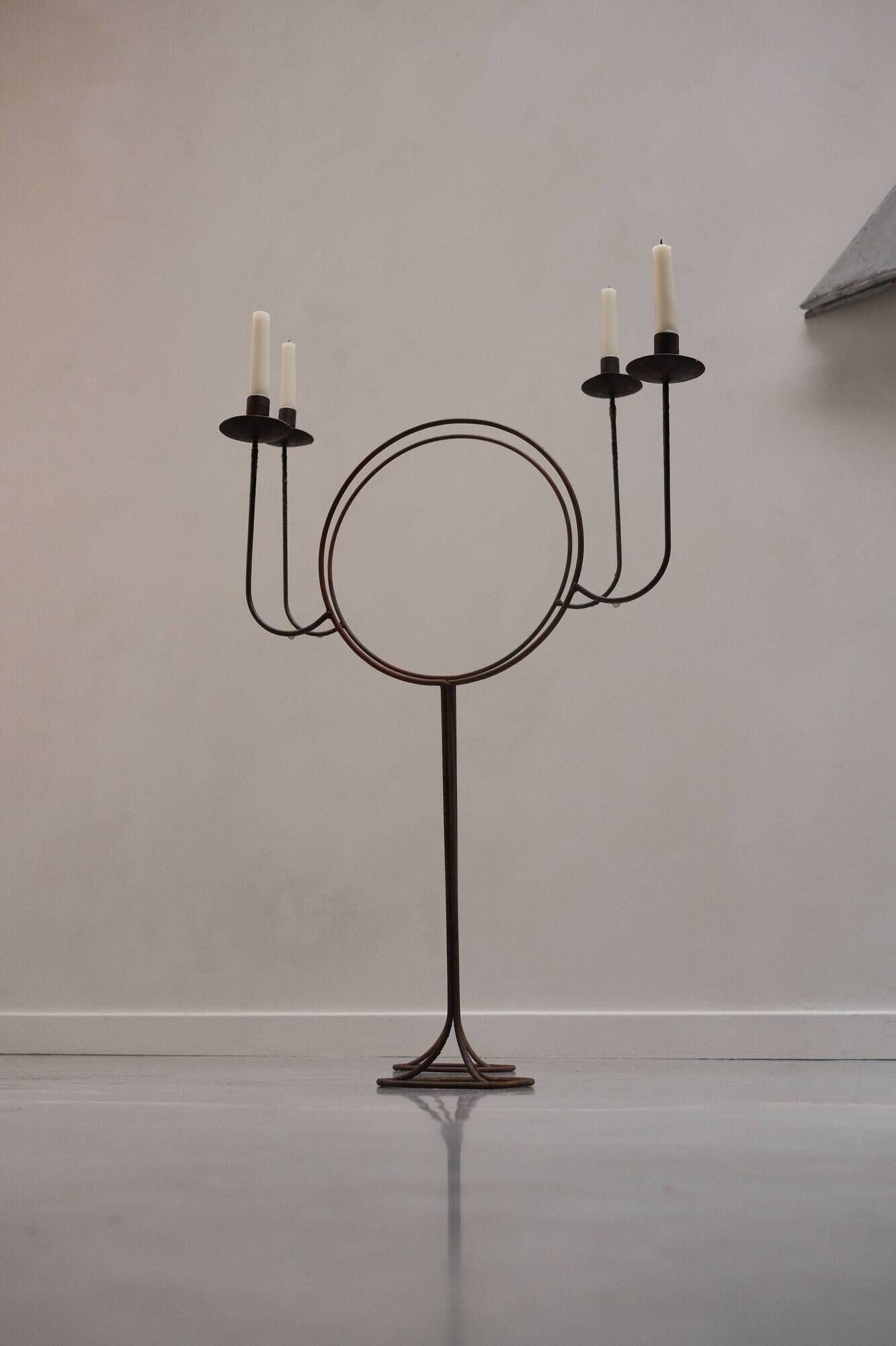 Pair of floor candlesticks
