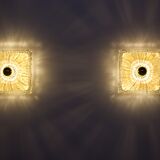 Pressed glass flower sconces.