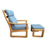 Johannes Andersen highback chair with hocker for Silkeborg Denmark