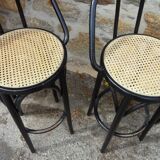3 caned bar stools