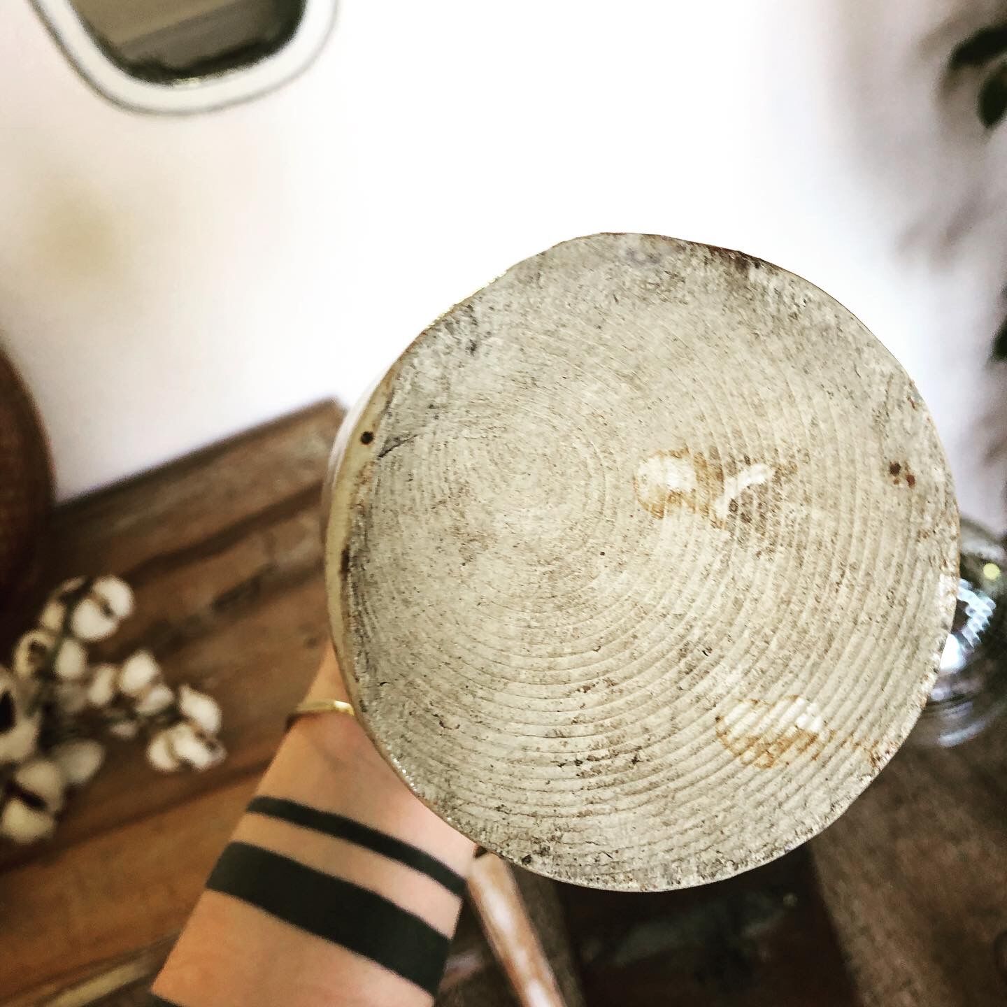 Stamped terracotta bottle