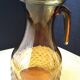 Water carafe, vintage amber glass jug