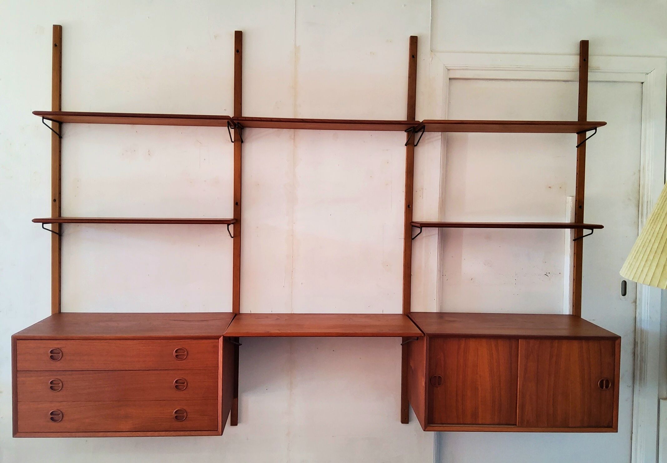 Danish vintage modular wall shelf, 1960